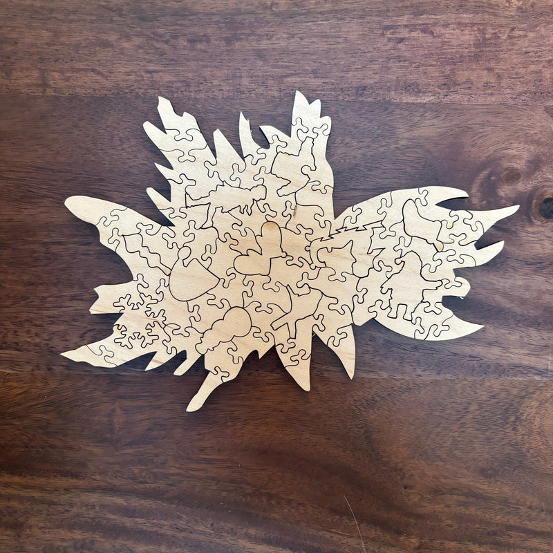 back side of ornaments wooden jigsaw puzzle Set - Liminal Puzzle Co