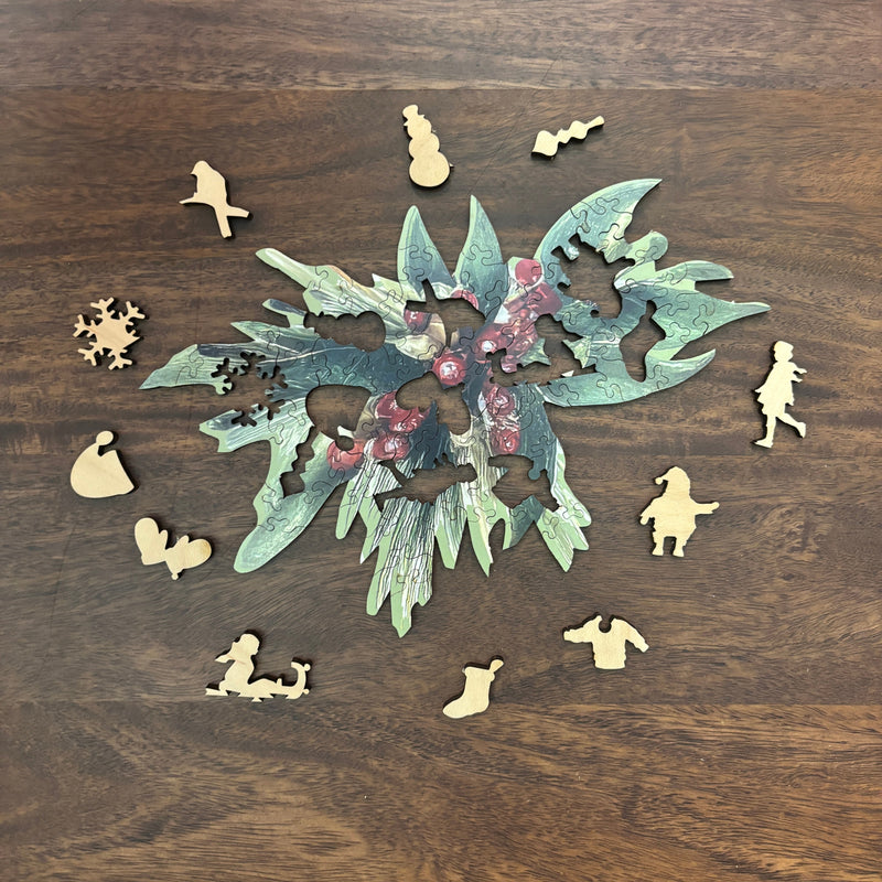 whimsical pieces in ornaments wooden jigsaw puzzle Set - Liminal Puzzle Co
