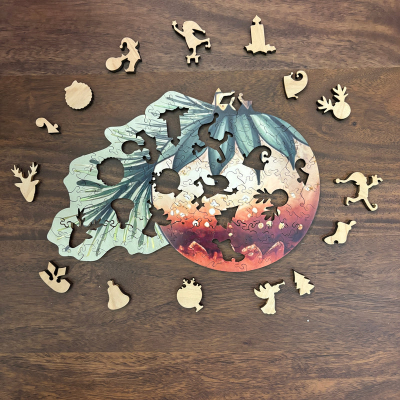 whimsical pieces in ornaments wooden jigsaw puzzle Set - Liminal Puzzle Co