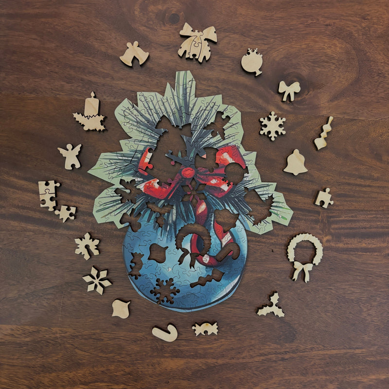 whimsical pieces in ornaments wooden jigsaw puzzle Set - Liminal Puzzle Co
