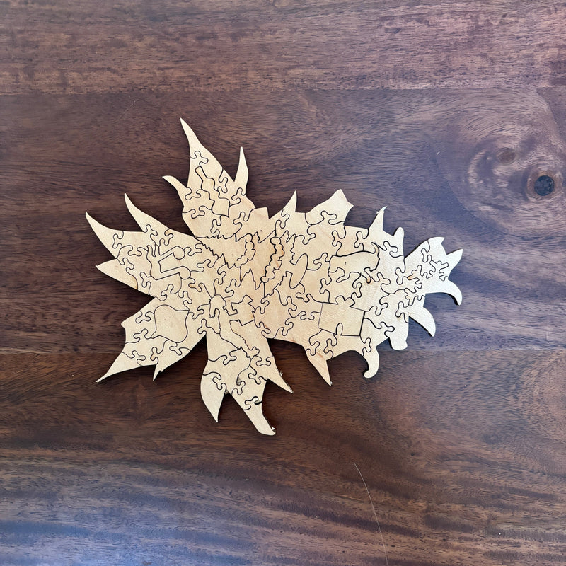 back side of ornaments wooden jigsaw puzzle Set - Liminal Puzzle Co