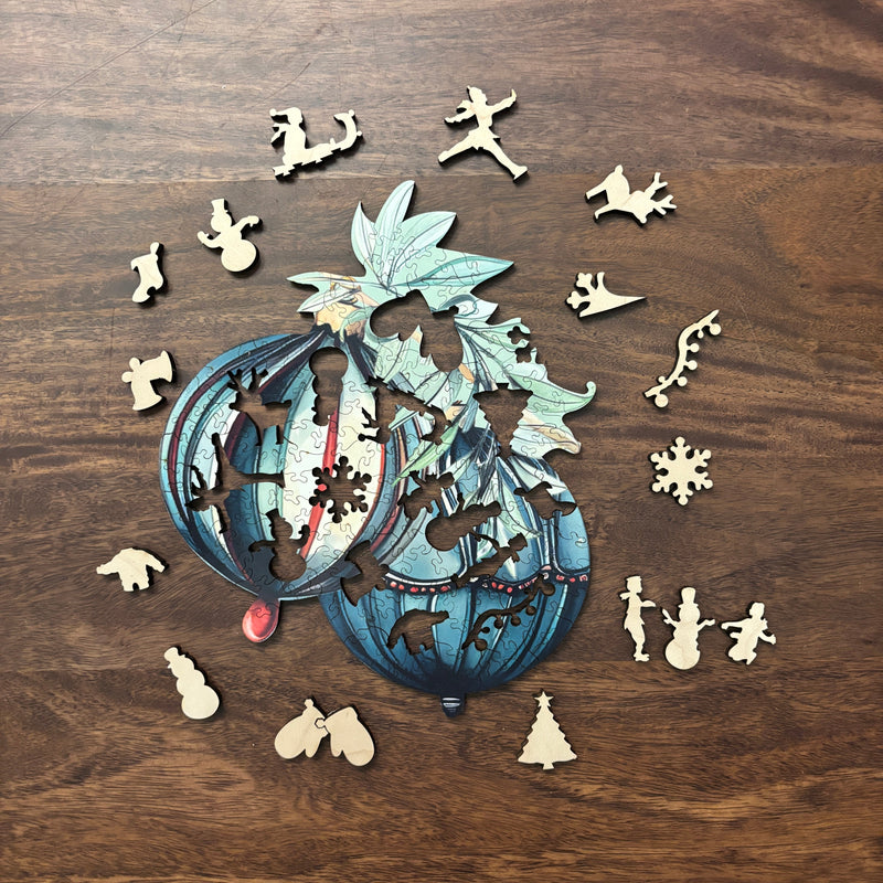 whimsical pieces in ornaments wooden jigsaw puzzle Set - Liminal Puzzle Co