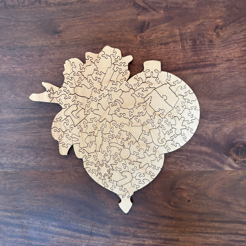 back side of ornaments wooden jigsaw puzzle Set - Liminal Puzzle Co