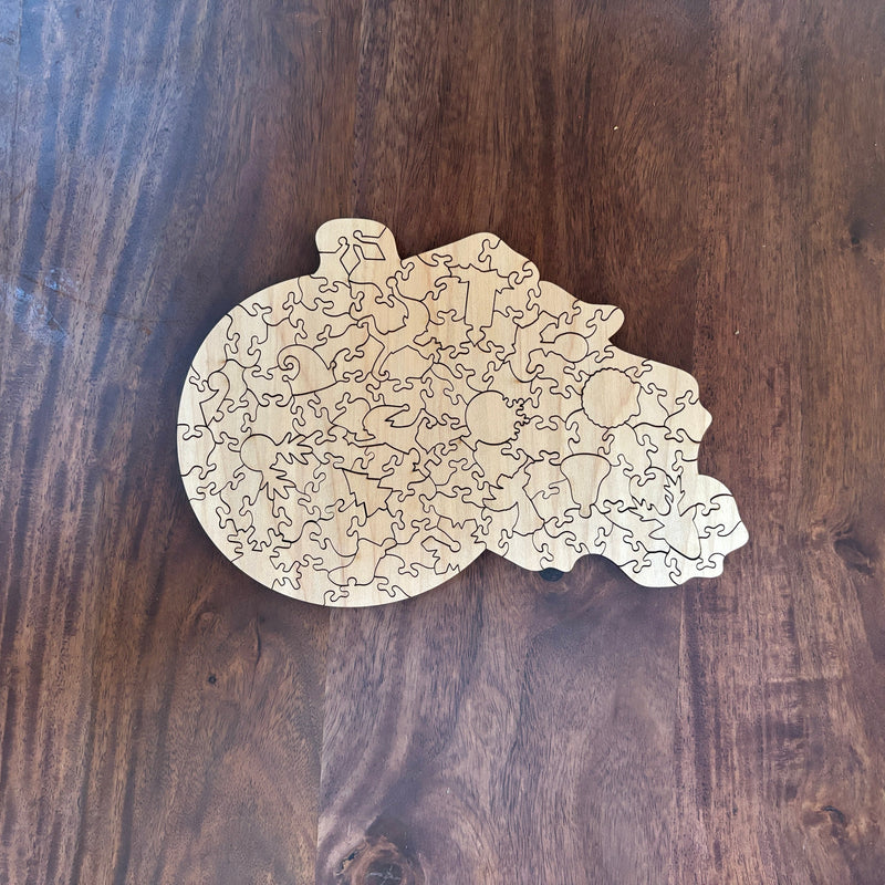 back side of ornaments wooden jigsaw puzzle Set - Liminal Puzzle Co