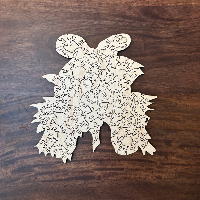 back side of ornaments wooden jigsaw puzzle Set - Liminal Puzzle Co