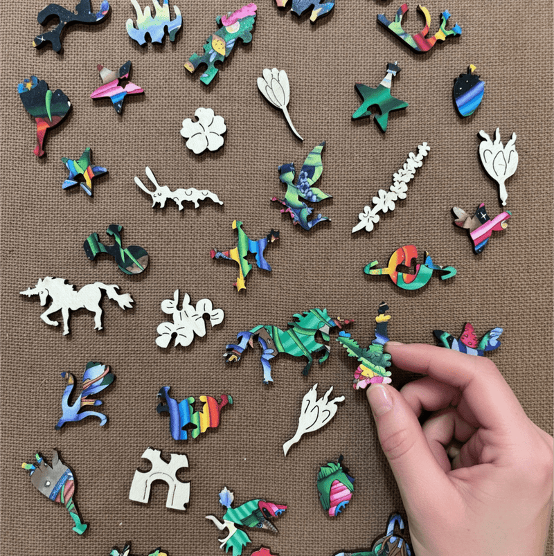 The Unicorn's Paradise (298 Pieces) | Unicorn Wooden Puzzle - Liminal Puzzle Co