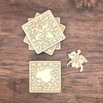 Puzzle Coaster Set of 4 "Orchids" - Liminal Puzzle Co